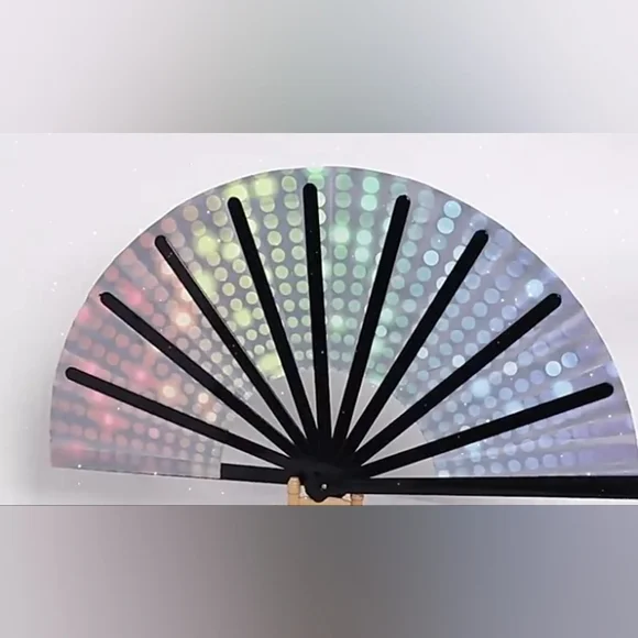 Hand Clank Colorful Very Large Fan - Picture 2 of 4
